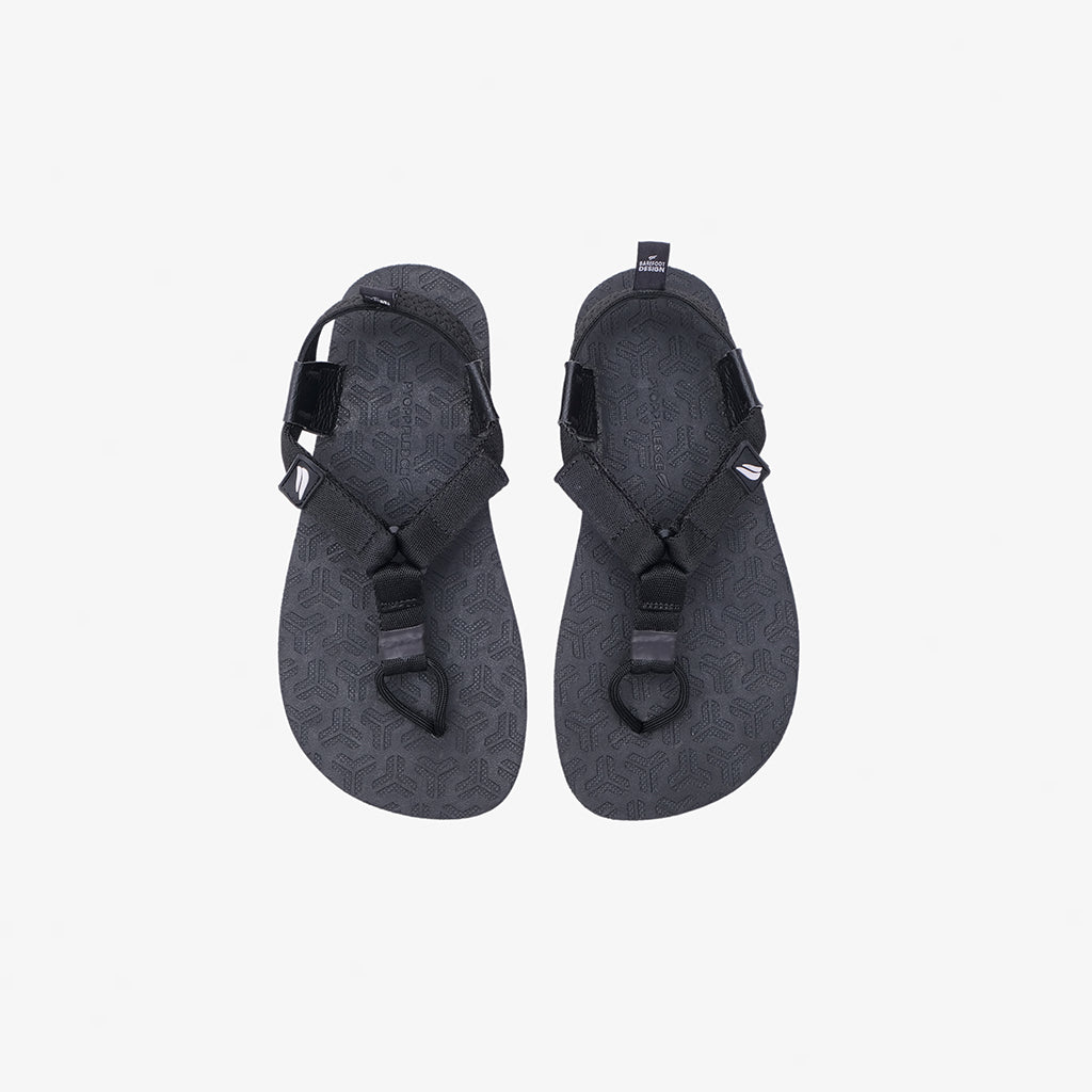 Jelajah Road Barefoot Flip Flops - Black